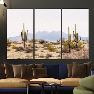 Arizona Desert canvas wall art Cactus print Farmhouse wall decor Nature wall art Wilderness Southwestern Wall Art Cactus canvas