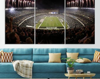 Philly Stadium Canvas Wall Art, Philadelphia Lincoln Financial Field Stadium Wall Art Framed Canvas Football Stadium Print