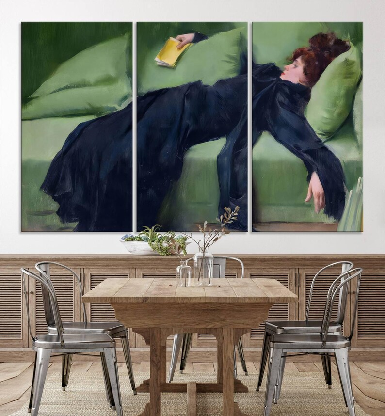 Ramon Casas 'decadent Young Woman' Framed Canvas Print, Bohemian Art - Etsy