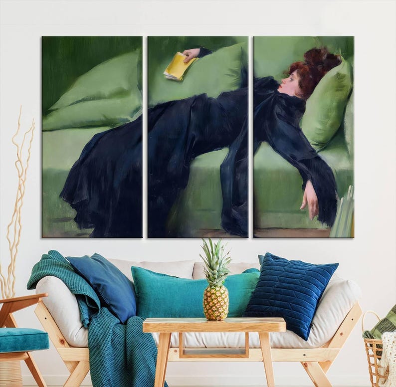 Ramon Casas 'decadent Young Woman' Framed Canvas Print, Bohemian Art - Etsy