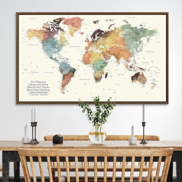 Wall World Map on Canvas Etsy - Il 600x600.6428249898 1bjj