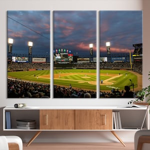 Garantierte Preis-Feld-Wand-Kunst Chicago White Sox Stadion Leinwanddruck Baseball-Wand-Kunst MLB-Wand-Dekor, Baseball-Liebhaber-Geschenke Wohnheim-Wand-Dekor