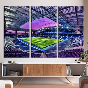 Dragon Stadium Wall Art Canvas for Sports Lover Gift Dragon Print Premier League Stadium Wall Art Soccer Fans Print  Soccer Stadium Canvas