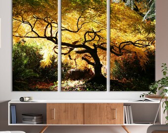Enchanting Autumn: Japanese Maple Canvas Print | Portland Fall Wall Art