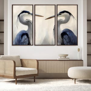 Great Blue Herons Print, Coastal Bird Painting, Heron Wall Art, Heron Painting, Herons Photography, Blue Heron Decor, Gallery Wall Art