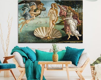 Birth of Venus Wall Art Sandro Botticelli Reproduction Canvas Print Classic Painting Greek Mythology Fine Art Renaissance Famous Art Print