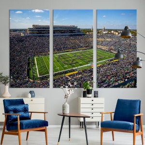 Notre Dame Stadium Wall Art Canvas Print, Notre Dame Fighting Irish Stadium Sports Room Decor Wall Art Print Sports Grill Bar Wall Art Print