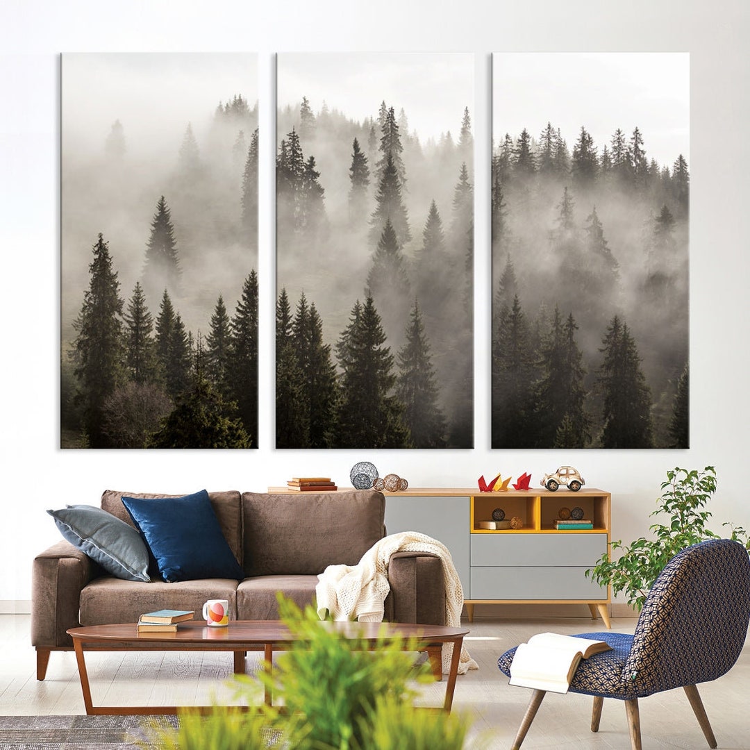 Foggy Forest Wall Art Canvas Print | Nature Wall Art | Landscape Print ...