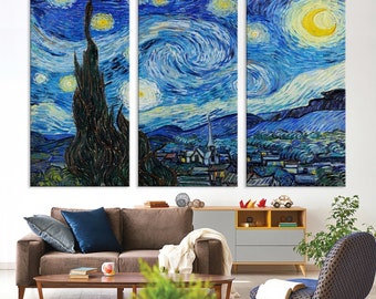 Vincent Van Gogh Gwiaździsta Noc Abstrakcyjny obraz ścienny na płótnie