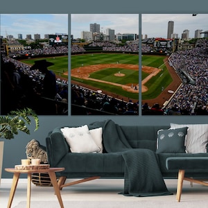 Wrigley Field Canvas Print | Ready to Hang Framed Canvas MLB Baseball Stadium Posters Baseball Gift