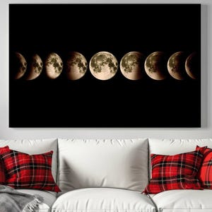 Mond Wand Kunst Leinwand Druck, Mondphasen Leinwand Wand Kunst Druck, Mondfinsternis Leinwand Kunst, Mond Mondfinsternis Stil Leinwand, Weltraum Leinwand