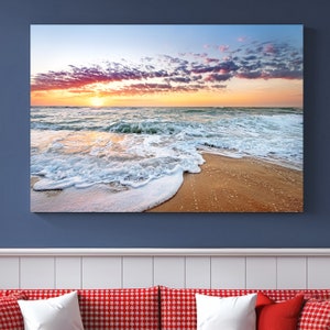 Tropical Beach Ocean Wall Art, Coastal Canvas Print, Beach House Decor, Coastal Wall Art, Ocean Print, Beach Painting, Beach Poster