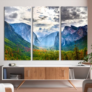 Yosemite Wand Kunst Druck, Half Dome Nationalpark Wand Kunst Leinwanddruck, Sonnenuntergang Wald Wand Kunst Leinwanddruck, Yosemite Tal Dekor Druck
