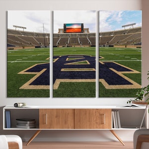 Notre Dame Stadium Canvas Wall Art - Iconic Football Field View, Indiana Stadium Print, Perfect for Sports Fans, Ready to Hang Decor