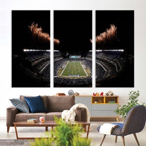 Philly Stadium Canvas Wall Art, Philadelphia Lincoln Financial Field Stadium Wall Art Framed Canvas Football Stadium Print