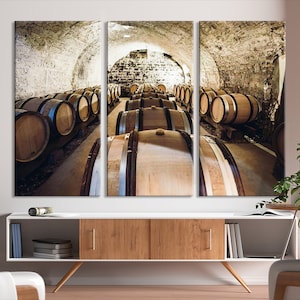Wine Cellar Canvas Print, Wine Cellar Art, Restaurant Decor, Wine Barrels Wall Decor, Kitchen Art, Wine Bar Decor, Wine Artwork,Bar Wall Art