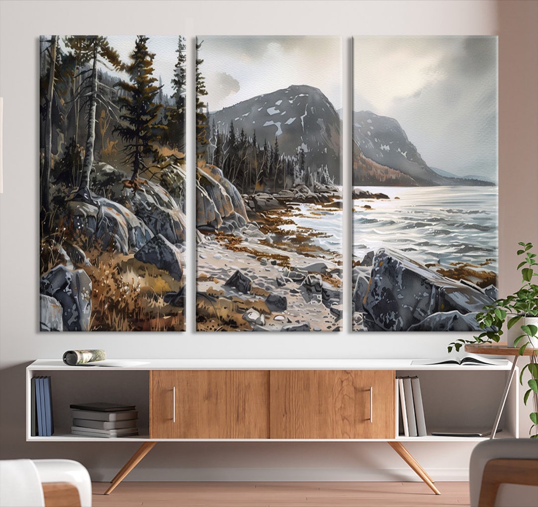 Winter in Acadia National Park Canvas Wall Art Print Landscape Forest ...