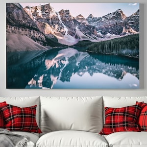 Moraine Lake Sunset Canvas Art Moraine Lake Wall Decor Moraine Print Banff National Park Poster Wall Art National Park Landscape Print