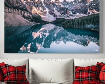 Moraine Lake Sunset Canvas Art Moraine Lake Wall Decor Moraine Print Banff National Park Poster Wall Art National Park Landscape Print