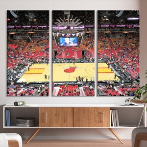 Kaseya Center Miami Heat Stadium Wall Art Canvas Print, NBA Basketball Play Game Wall Art Print, Basketball Lover Gift, Miami Wall Art Print