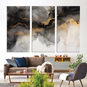 Gray Smoke Abstract Wall Art Print