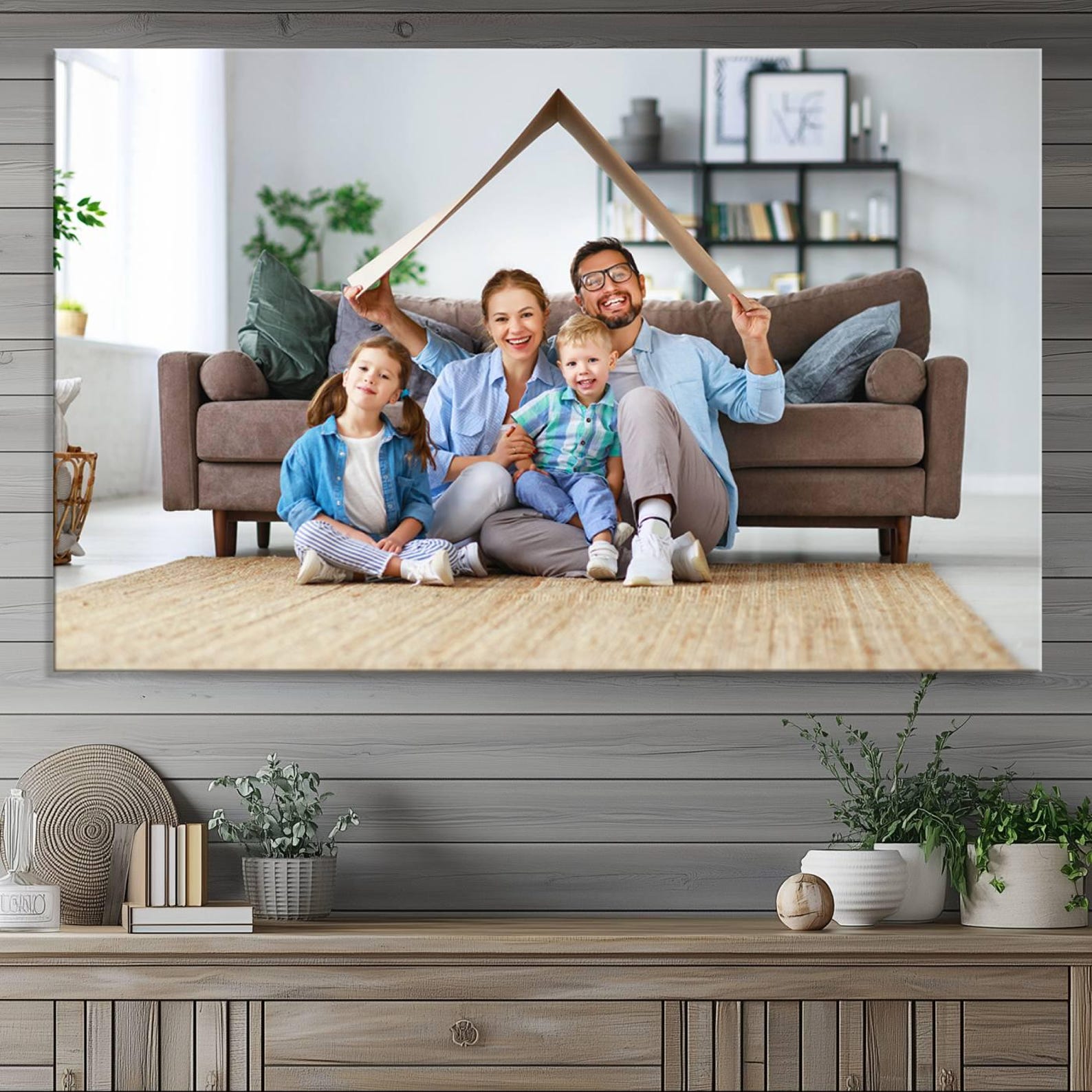 Custom Family Photo Print, Personalized Family Canvas Art, Custom ...