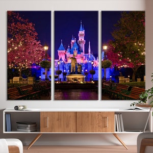 Castle Large Wall Art Disney Magic Kingdom Kids Room Decoration Disney World Christmas Home Decor Child Gift - Stretched and Ready to Hang