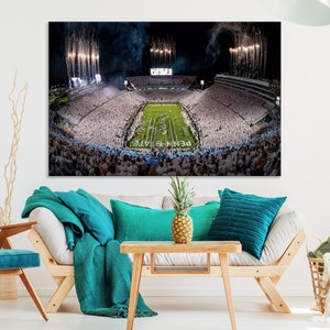 Penn State Football wall art Football gifts Ready to hang Canvas Stadium print Beaver Stadium White Out Penn State Night Game wall decor