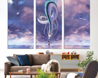 Spirited Away poster Haku en Chihiro - animeliefhebber - Hayao Miyazaki - Studio Ghibli-poster - animeposter
