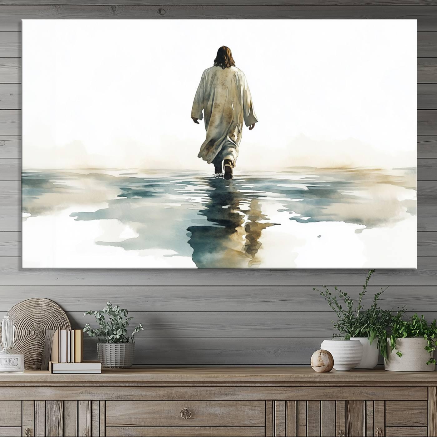Jesus Walking on Water Canvas Print, Christian Wall Art, Religious Wall ...