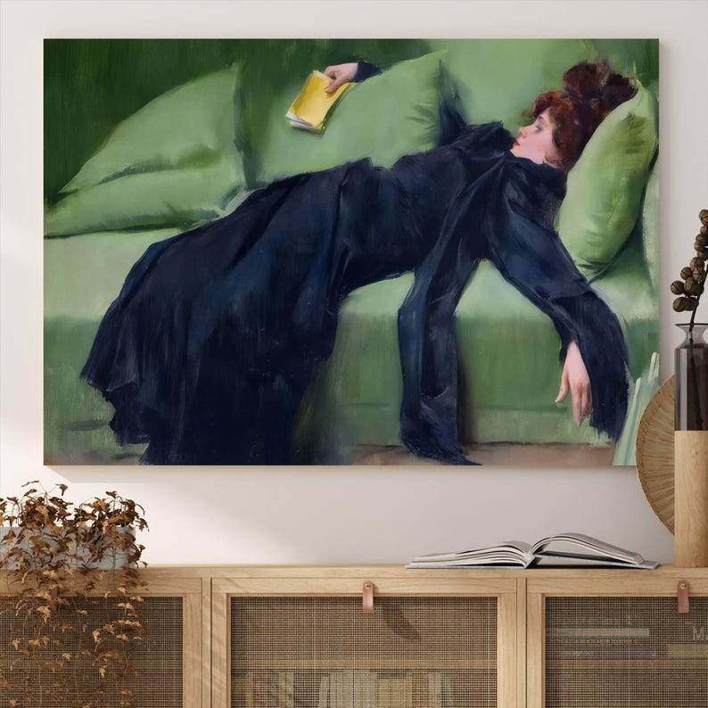 Ramon Casas 'decadent Young Woman' Framed Canvas Print, Bohemian Art - Etsy