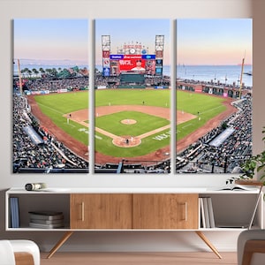 Orakel Park Stadion Wand Kunst Leinwanddruck - Baseball Wandkunst, MLB Wanddekor, Baseball Liebhaber Geschenke Wohnheim Wanddekoration