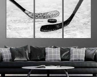 Ice Hockey Canvas Wall Art, Sports Print, Boys Room Decor, Hockey Gifts, Winter Sports Print Hockey Wall Art Sports Wall Decor Hockey Poster