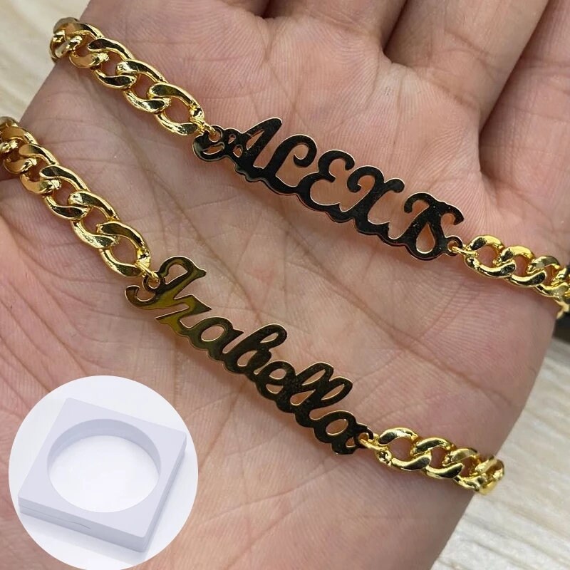 Personalized Name Bracelet Custom Cuban Chain Name Bracelet | Etsy