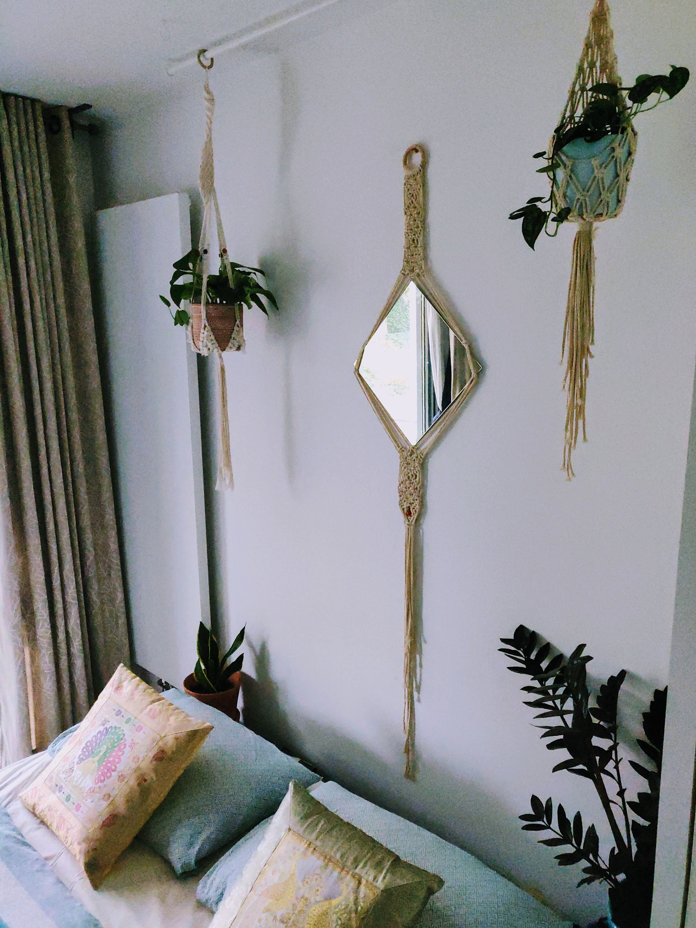 Handmade Macrame Mirror Wall Hanging Boho Home Decor | Etsy