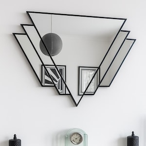 Handcrafted Art Deco Mirror, Overmantle Mirror, Wall Mirror, Art Deco