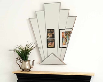 Art Deco Mirror, handmade mirror, handcrafted art deco mirror, art deco style, black mirror, gold mirror
