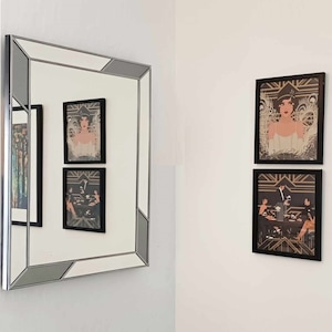 Art Deco Mirror With Grey Mirror Glass