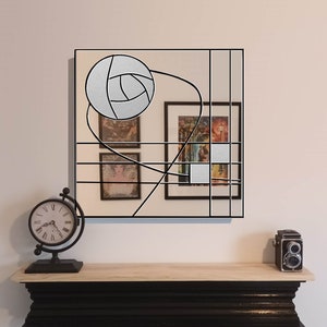 Art Deco Mirror, Charles Rennie Mackintosh Stain Glass Style Wall mirror, Wall Mirror, Mackintosh Gift available in four sizes