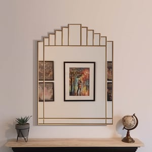 Large Art Deco Mirror, Wall Mirror, Vintage Mirror, Handcrafted Art Deco Mirror