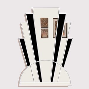 Art Deco Mirror with Black Gloss Panels Made in the UK, Wall Mirror, Mirror, Art Deco