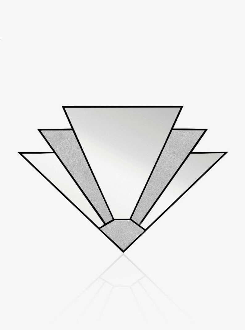 Large Stain Glass Art Deco Mirror Wall Mirror Art Deco Etsy