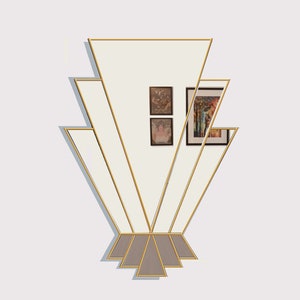 Luxury Art Deco Wall Mirror With Grey Mirror Accents UK Made
