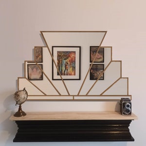 Art deco mirror, large wall mirror, handcrafted exclusive art deco mirror