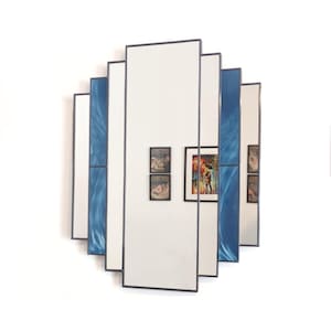 Blue Stain Glass Style Art Deco Mirror