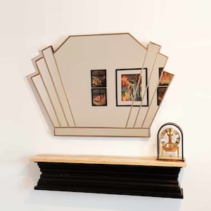 Art Deco Fan Mirror , Fan Overmantel Art Deco Wall Mirror , Large Vintage Style Wall Mirror