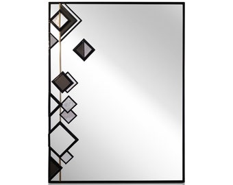 Modern wall art, glass art, Modern Mirror, Mirror art, Stained glass mirror, home decor, wall art, wall decor