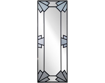 Stain Glass Art Deco Mirror, Wall Mirror, Art Deco Mirror, Mirror, Hallway Mirror, Vintage Mirror