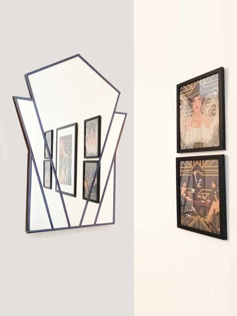 Art Deco Wall Mirror Made in the UK Exclusive JPC Mirrors finished in Antique