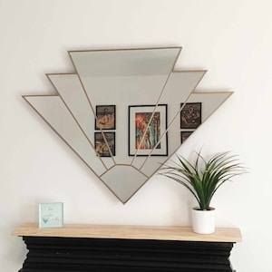 Art Deco Mirror, Fan Mirror, Art Deco Vinatge Mirror, Wall Mirror, Retro Mirror, 1920&#39;s Orginal Wall Mirror Style